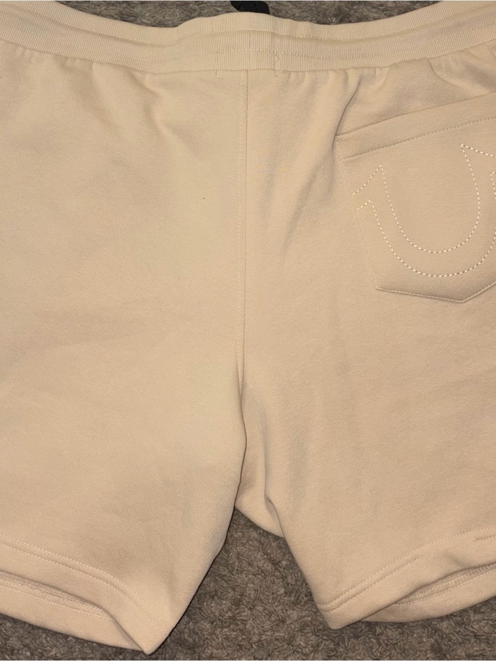 New True Religion College HS Shorts Mens XL Heather Tan Logo Sweat Shorts 700927 - Picture 8 of 8